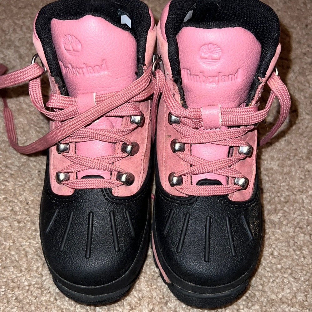 Timberland Boots, Girls 11, Pink & Black